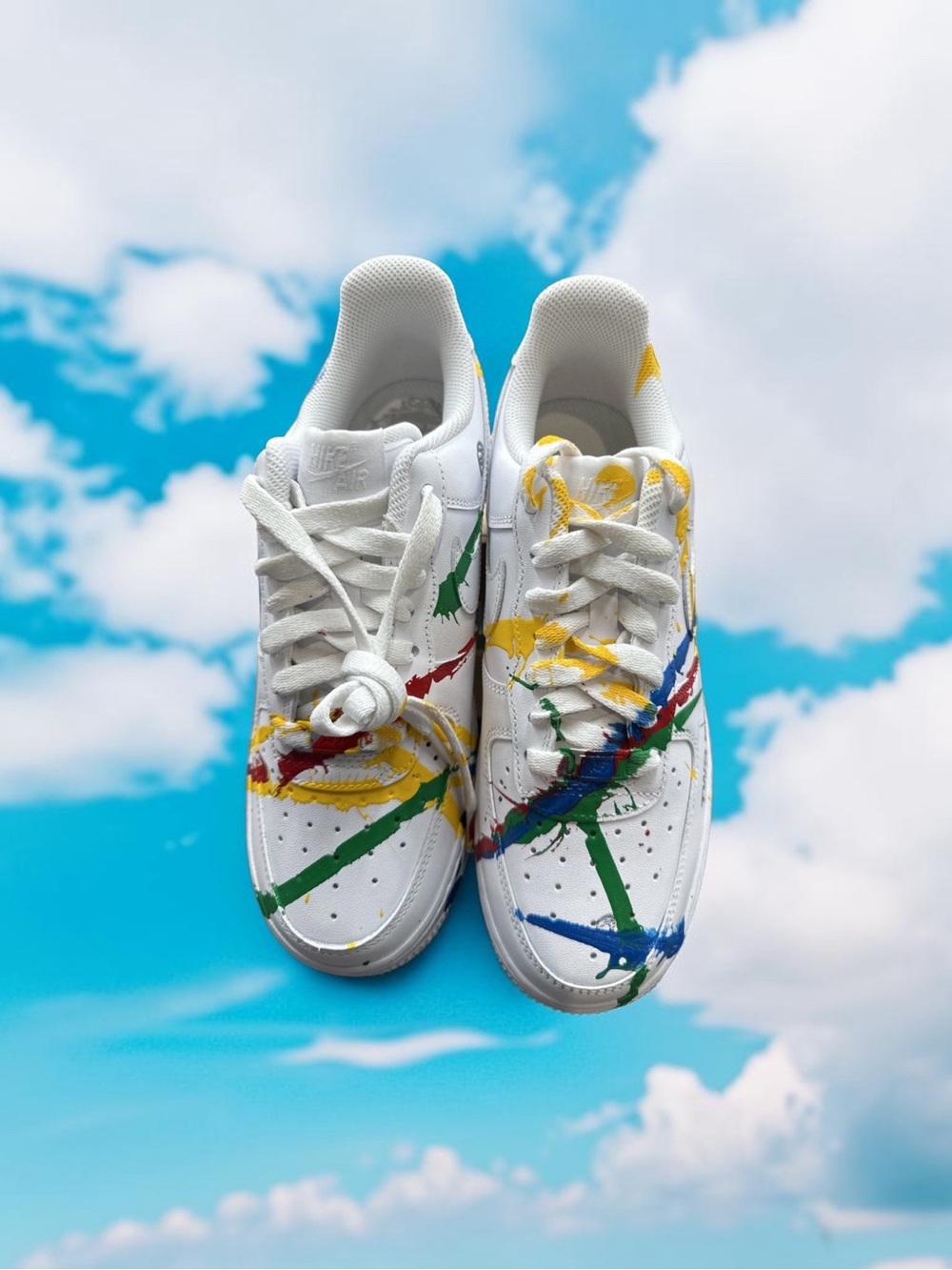 NWOB Authentic Custom Nike Air Force 1 Low Paint Splatter Sneakers - Picture 4 of 7